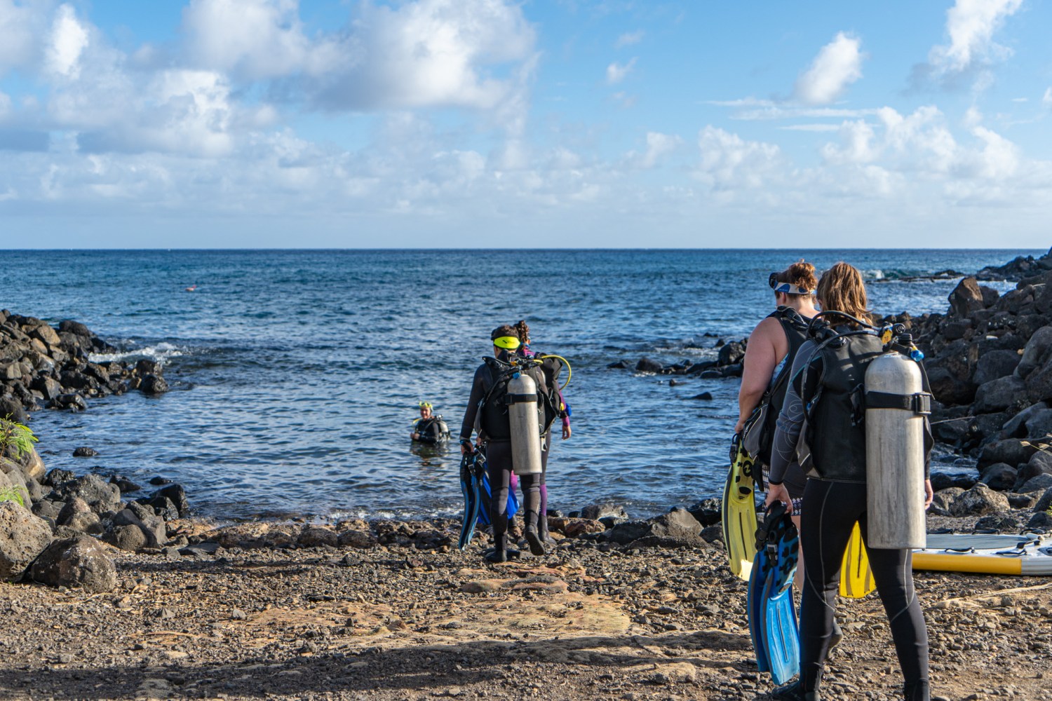 a group of people standing on top of a sandy beach